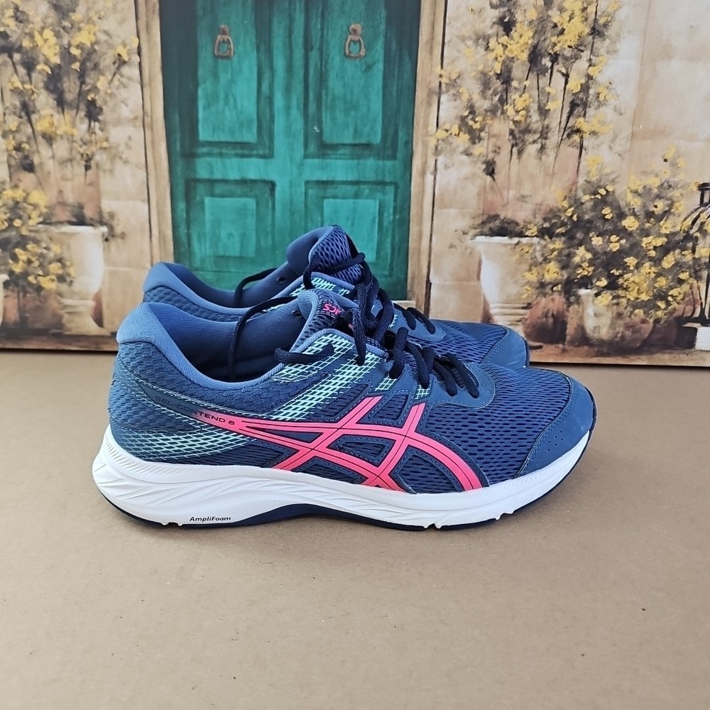 ASICS Women's Gel Contend 6 Grand Shark Pink Glo Running Shoes Sz 10 - Picture 3 of 8